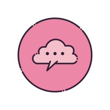 Bulut iletişim balonu doldurma biçim vektör tasarımı