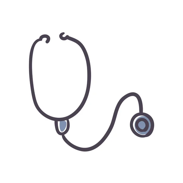 Stetoscopio medico stile di riempimento icona vettoriale — Vettoriale Stock