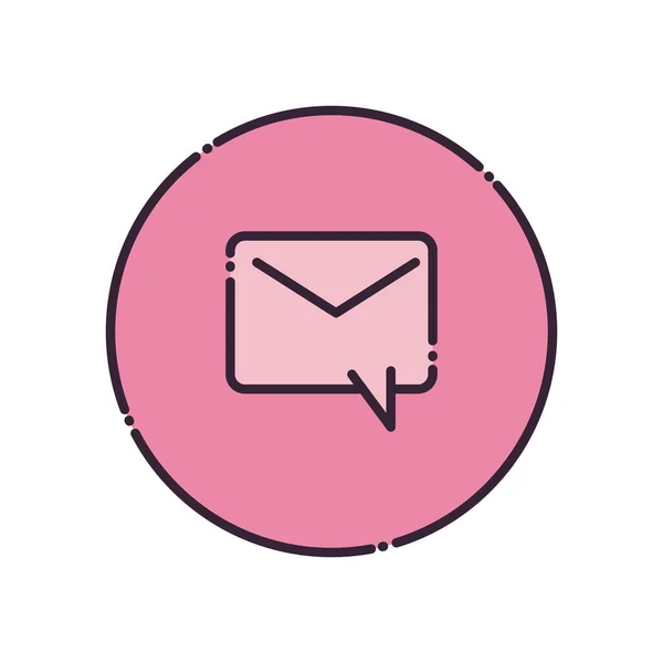 Envelope communication bubble fill style icon vector design — Stock Vector