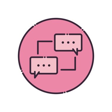 Noktalar ile iletişim baloncukları biçim vektör tasarımı doldur