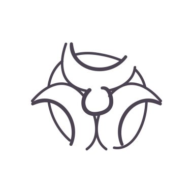 Biyolojik tehlike çizgisi biçim vektör tasarımı