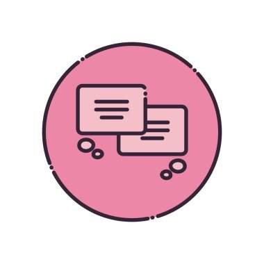 Satır biçimindeki iletişim baloncukları biçim vektör tasarımını doldurur