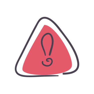 Uyarı üçgeninin içinde ünlem işareti doldurma biçimi vektör tasarımı