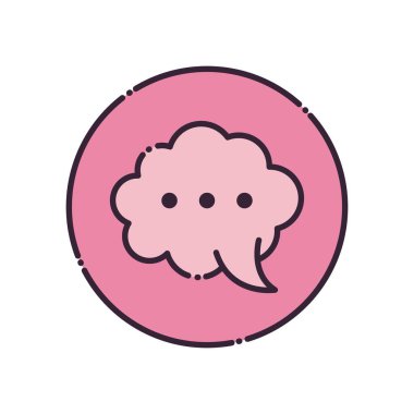 Bulut iletişim balonu doldurma biçim vektör tasarımı