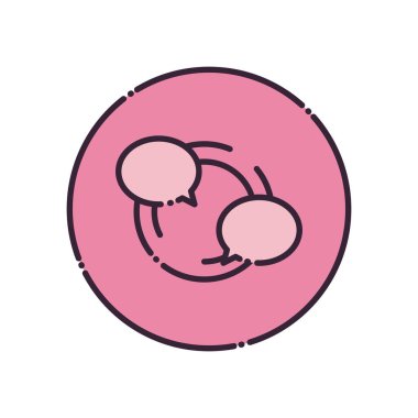 Çember doldurma biçimi vektör tasarımı ile iletişim baloncukları