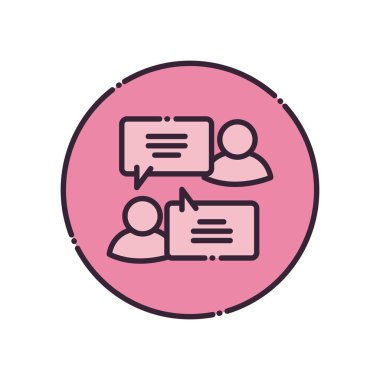 İletişim baloncukları olan Görseller biçim ikon vektör tasarımını doldurur