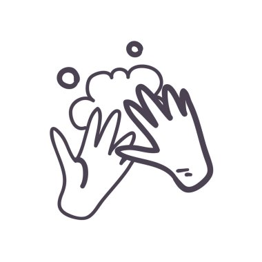 Eller çizgi biçimi ikon vektör tasarımı