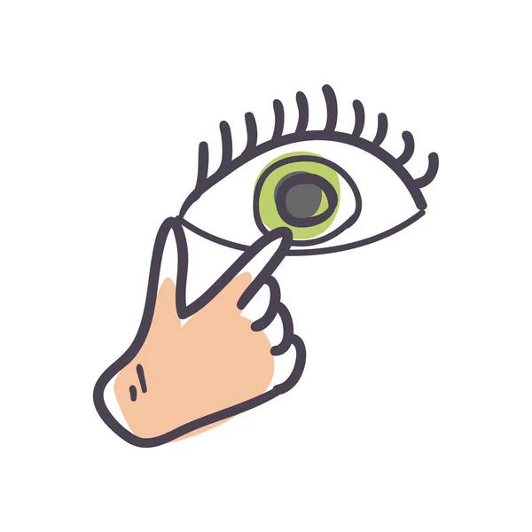No toque el diseño del vector icono de estilo de relleno de ojos — Archivo Imágenes Vectoriales