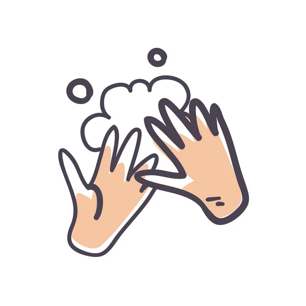 Hands washing fill style icon vector design — Stock Vector