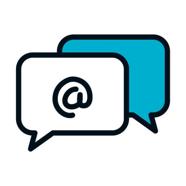 Sembol simgesinde konuşma baloncukları, yarı renk yarı satır biçimi