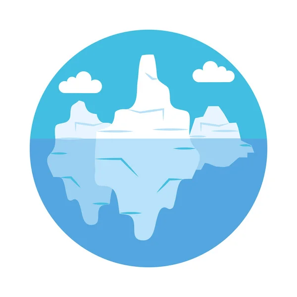 Icebergs paisagem, estilo plano —  Vetores de Stock