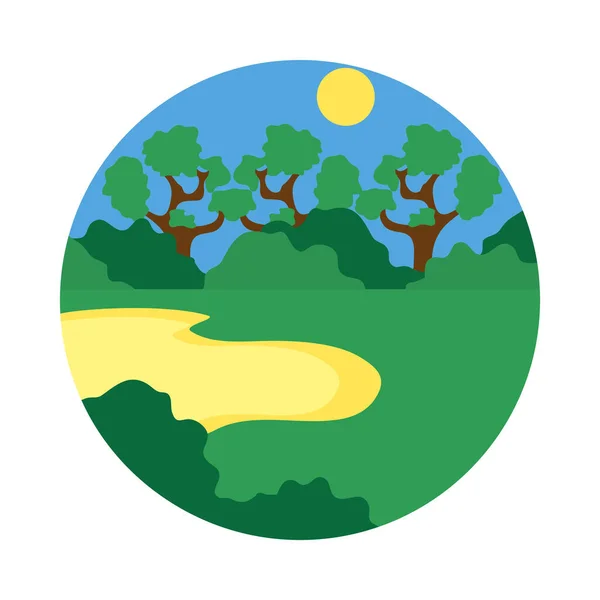 Icono de paisaje de manglar, estilo plano — Vector de stock