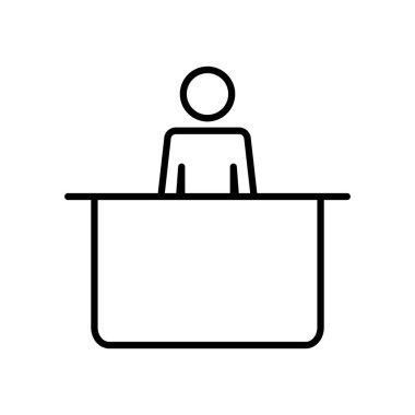 Bir masa simgesinde resim sanatçısı, siluet tarzı