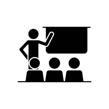 resim öğretmeni öğrencilerle aynı sınıfta, siluet tarzı.