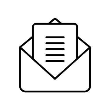 zarf ve belge simgesi, satır biçimi