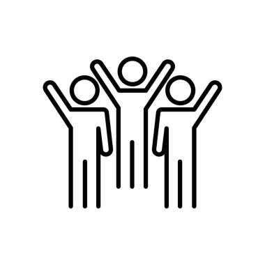 heyecanlı pictogram insanları simgesi, siluet tarzı