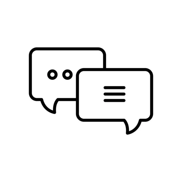 Kwadraat spraakbellen pictogram, lijn stijl — Stockvector