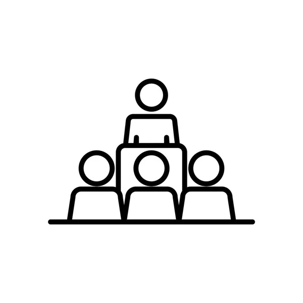 Pictograma personas en un icono de la conferencia, estilo de línea — Vector de stock