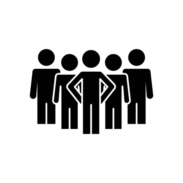 Groupe de pictogramme personnes icône, style silhouette — Image vectorielle