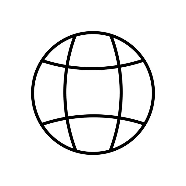 Global sphere icoon, lijn stijl — Stockvector