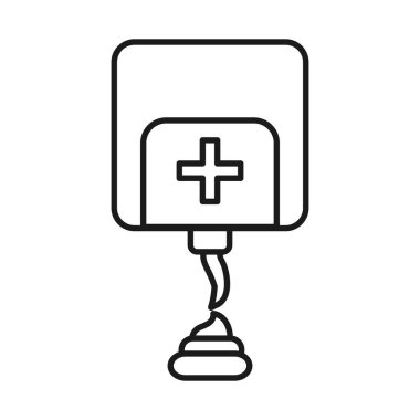 Antibakteriyel sabun dağıtıcı simgesi, satır biçimi