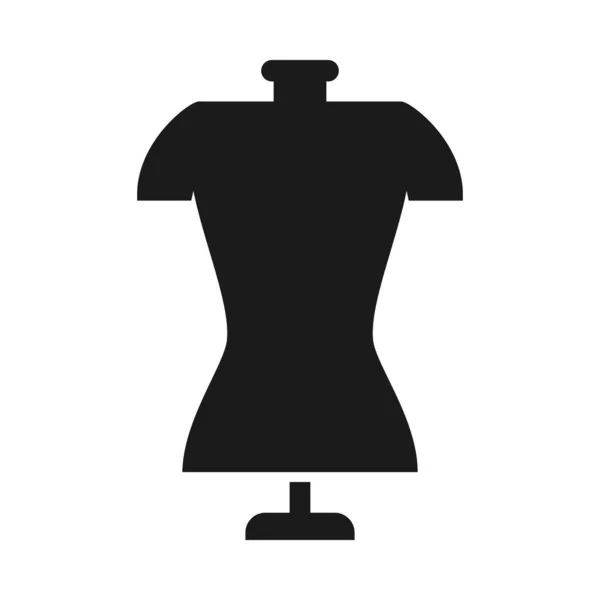 Cuerpo maniquí icono, estilo silueta — Vector de stock