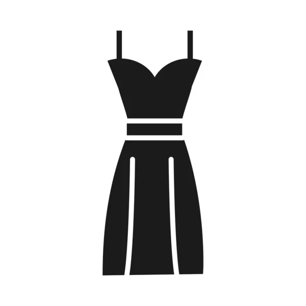 Vrouwen jurk pictogram, silhouet stijl — Stockvector