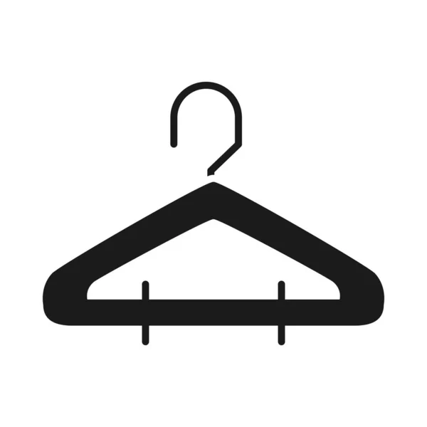 Clothes hanger icon, silhouette style — Stock Vector