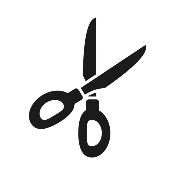 Икона для шитья ножниц, стиль силуэта — стоковый вектор