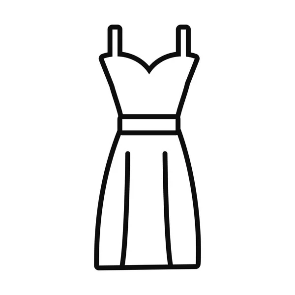 Mulheres vestido ícone, estilo de linha — Vetor de Stock