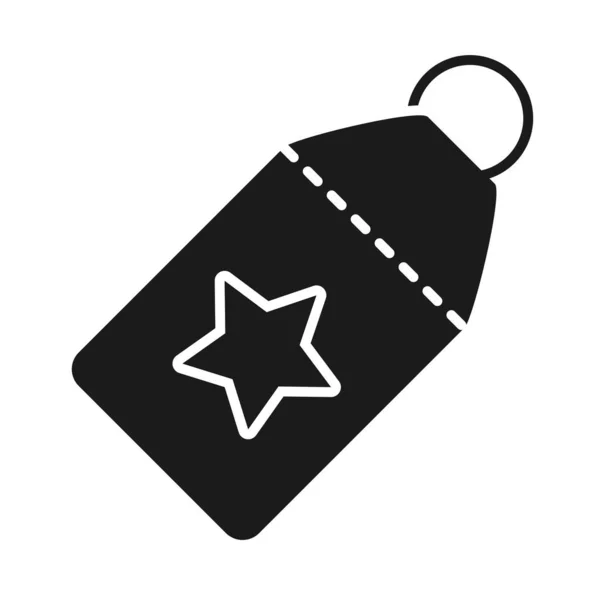 Étiquette de prix avec icône étoile, style silhouette — Image vectorielle