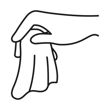 Kağıt mendil tutan el, çizgi tarzı.