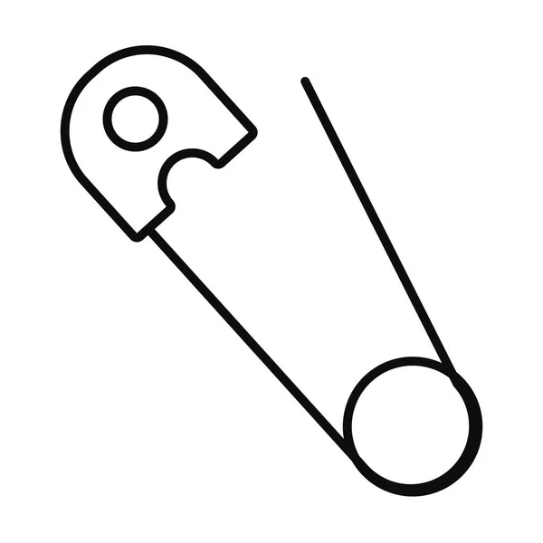 Kleidungsbrosche Nadelsymbol, Linienstil — Stockvektor