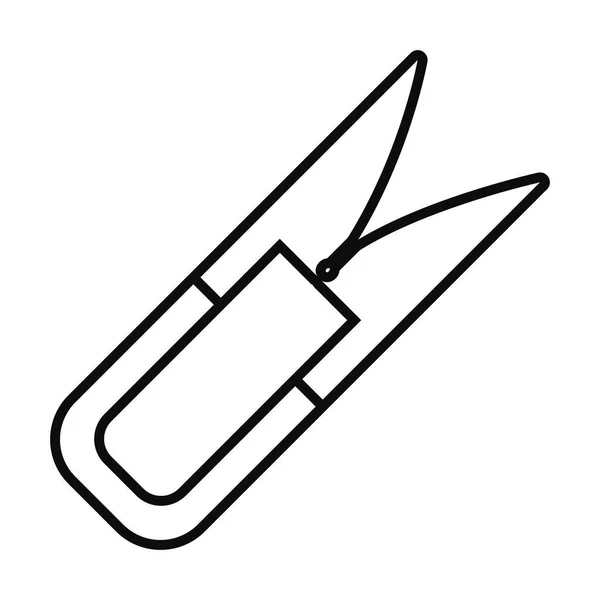 Cucitura icona clipper, stile linea — Vettoriale Stock