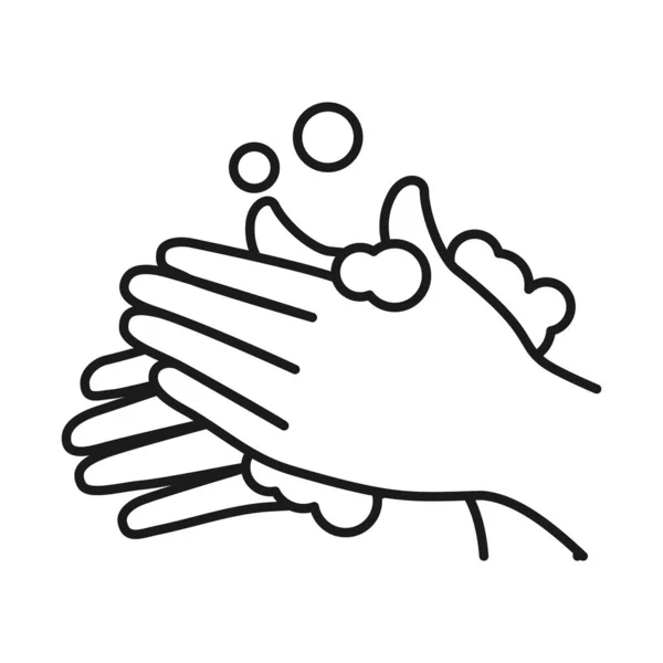 Icono de lavado de manos correcto, estilo de línea — Archivo Imágenes Vectoriales