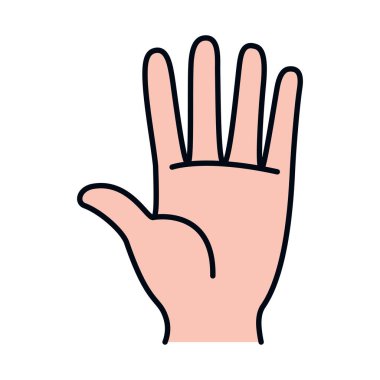 İnsan el simgesi, satır ve doldurma biçimi