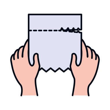 Kağıt havlu simgesi, satır ve dolgu biçimi olan eller