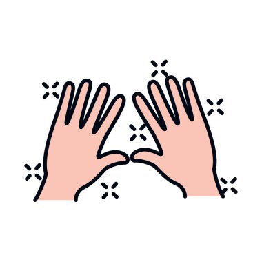 Temiz eller simgesi, satır ve doldurma biçimi