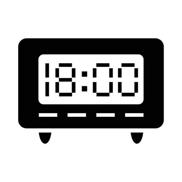 Icono de reloj digital moderno, estilo de silueta — Vector de stock