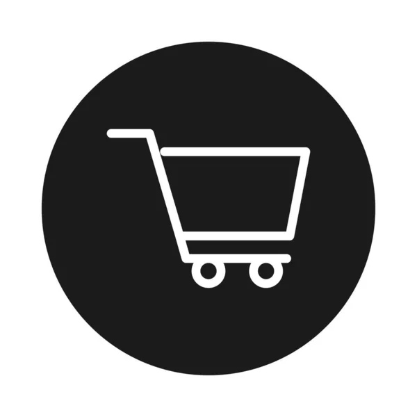 Shopping cart icon, block style — Stock Vector