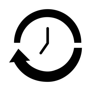 yuvarlak ok saat simgesi, siluet biçimi