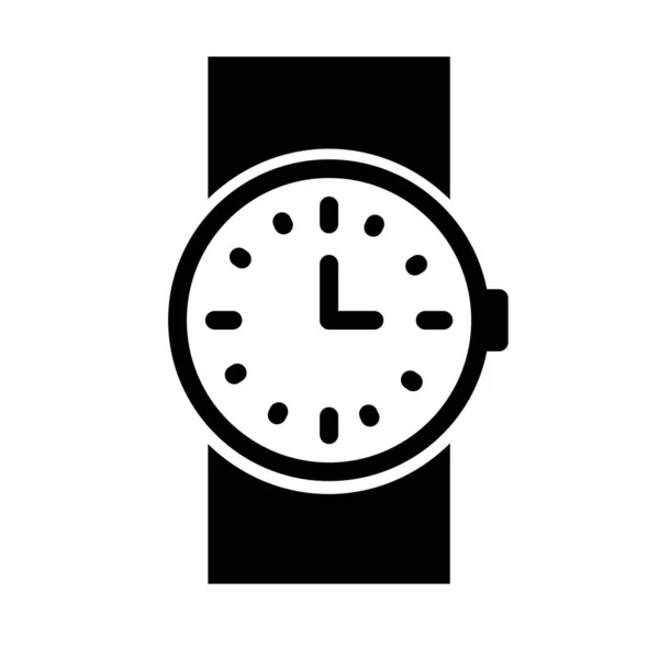 Reloj de pulsera icono accesorio, estilo silueta — Vector de stock