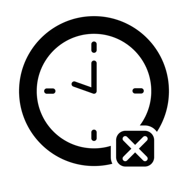 Reloj con icono de cruz, estilo silueta — Vector de stock