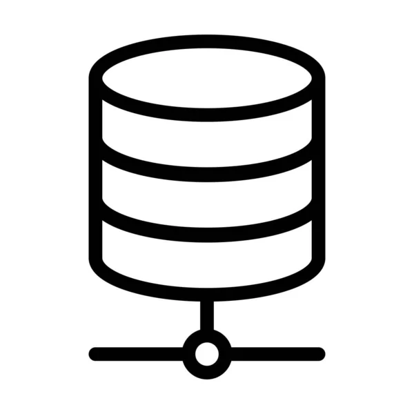 Datenbank-Speichersymbol, Zeilenstil — Stockvektor