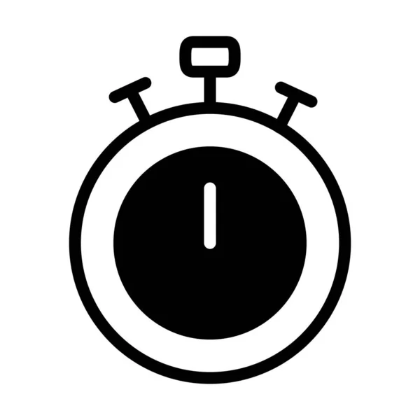 Icona del cronometro, stile silhouette — Vettoriale Stock