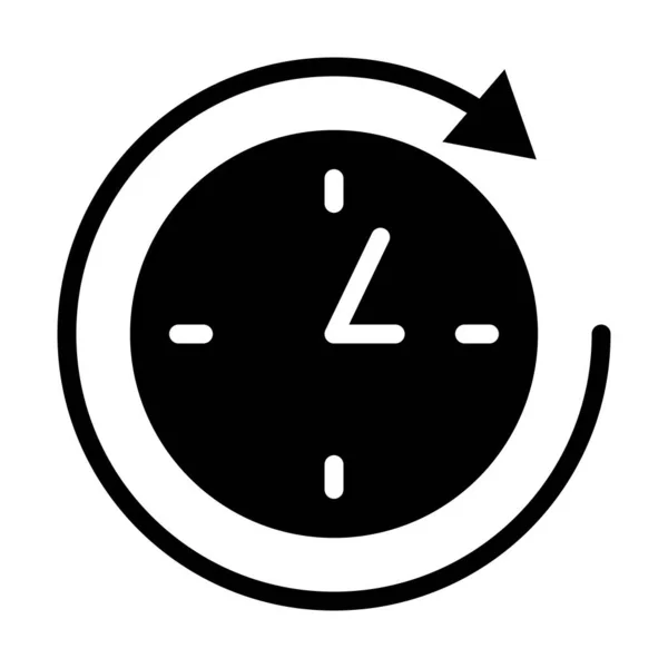 Reloj con flecha alrededor, estilo silueta — Vector de stock