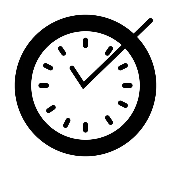 Häkchen auf Uhr-Symbol, Silhouette-Stil — Stockvektor