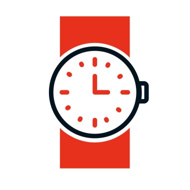 Kol saati aksesuar simgesi, yarı çizgi yarı renk