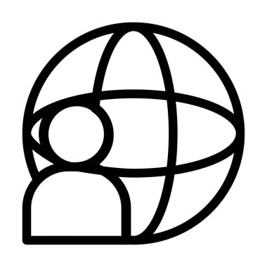 küresel küre ve avatar simgesi, çizgi biçimi