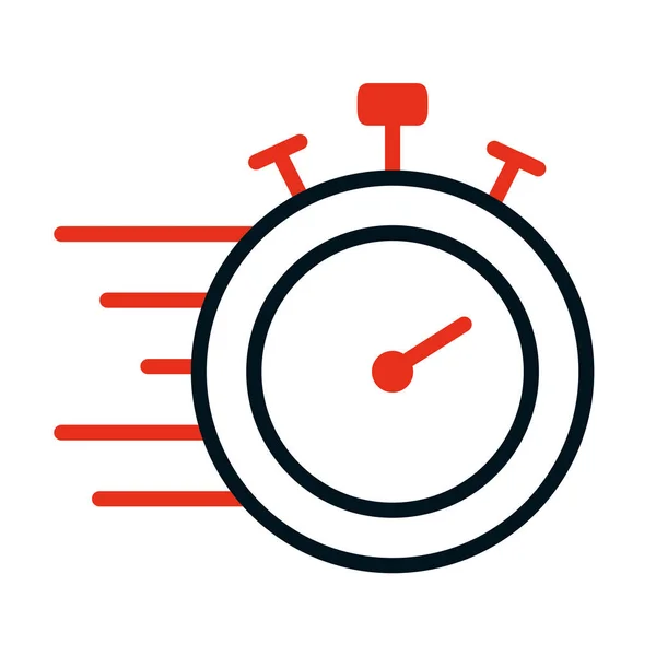 Icône de chronomètre rapide, demi-ligne style demi-couleur — Image vectorielle